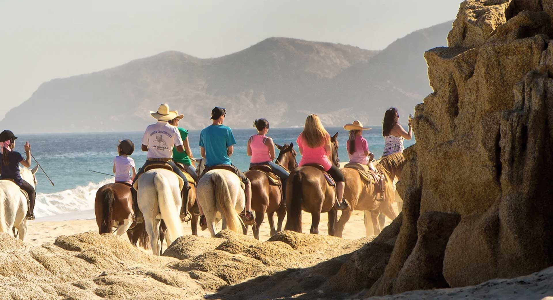 Horseback riding on the beach in Los Cabos with Quadra San Francisco.