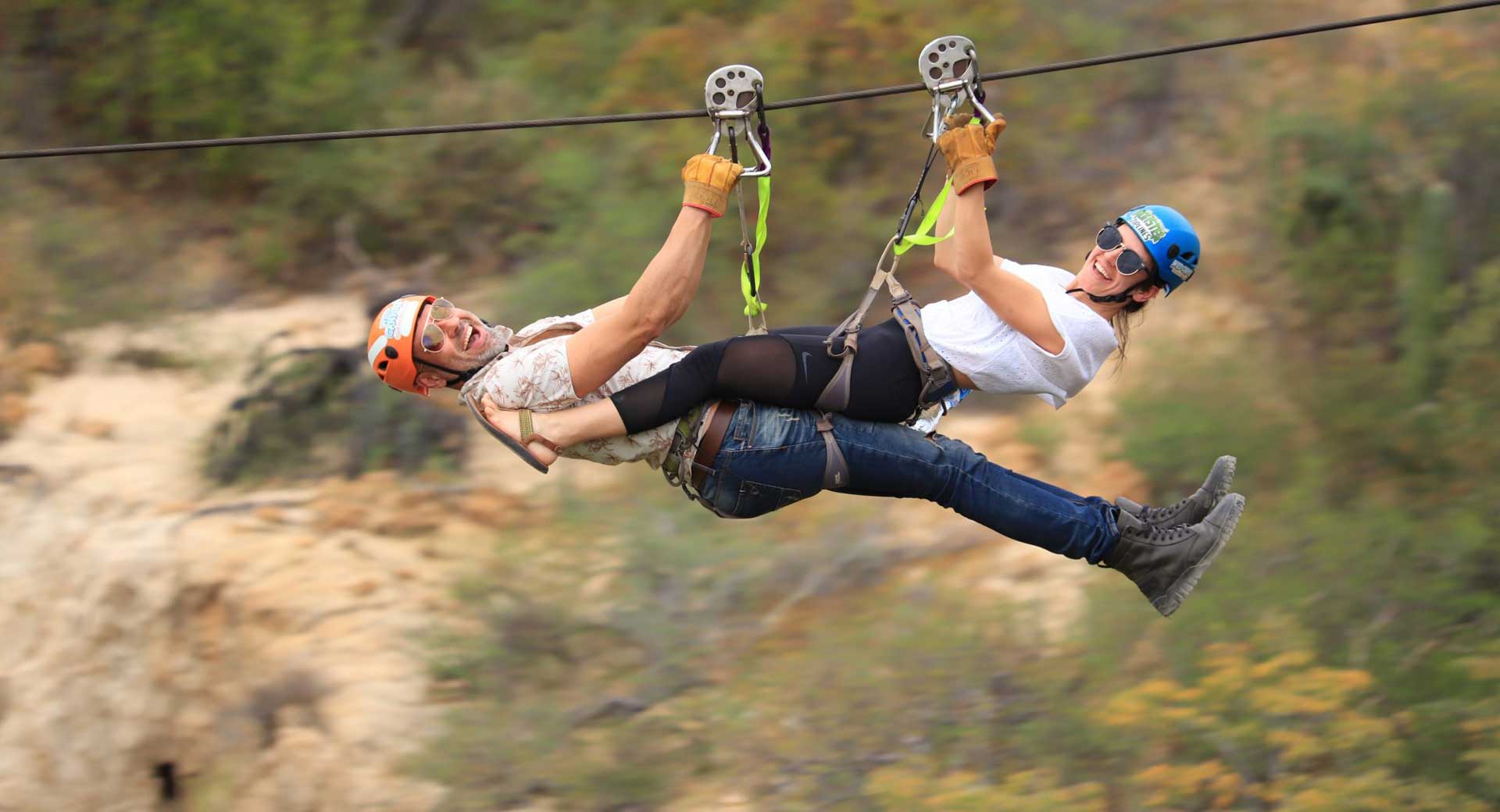 Ziplining at Wild Canyon Adventure Park in San Jose del Cabo.