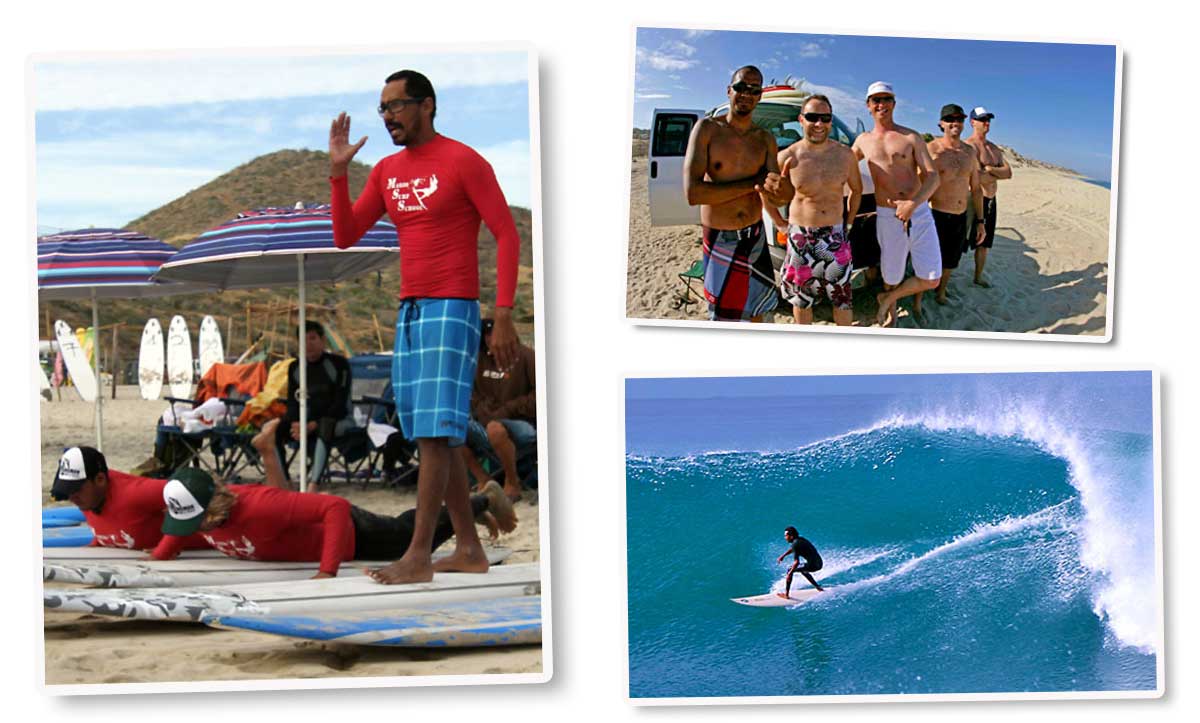 Snapshots of Mario's Surf School, Surfaris and big wave riding in Los Cabos